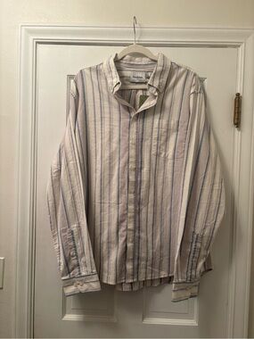 Goodfellow & Co Men’s Oxford Beige & Blue Striped Button-Up Shirt
XXL